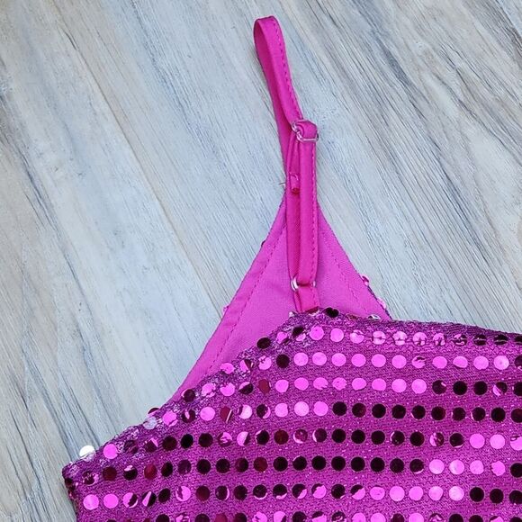 🩵NWT Hot Pink Layered Fringe Costume Dress Size 4-8 - Picture 7 of 12